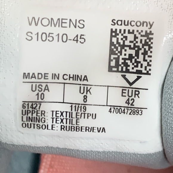 WOMENS SAUCONY LIBERTY ISO 2 EVERUN RUNNING SHOES SKY GREY CORAL SZ 10 LIKE NEW - Picture 8 of 8